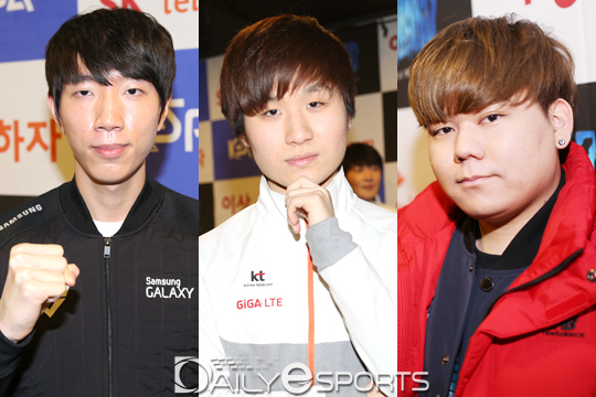삼성 백동준, kt 전태양, SK텔레콤 김명식(왼쪽부터).