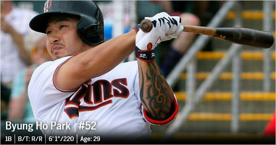 미네소타현지언론은박병호가메이저리그첫시즌잇딴삼진으로고전하는데대해지적하기도했지만최근연이은장타에빠르게적응하고있다고호평을내놓고있다.(자료사진=미네소타홈페이지캡처)