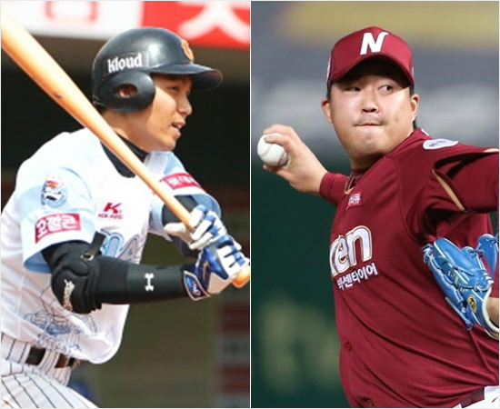 '세현아,겨울이길었지?'올시즌깜짝타율1위를달리고있는롯데좌타외야수김문호(왼쪽)와세이브1위를질주하는넥센우완김세현.둘은2006년입단해11년만에전성기를구가할조짐이다.(자료사진=롯데,넥센)