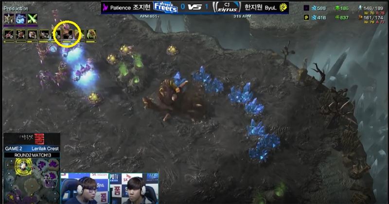 군단숙주 6기를 추가로 생산할 수밖에 없었던 한지원(사진=네이버 영상 캡처).