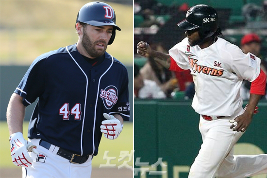 '외국인타자들어쩌나…'두산과SK가26일잠실에서'2016타이어뱅크KBO리그'시즌첫맞대결을앞둔가운데외국인타자의부진으로골머리를앓고있다.(사진=두산,SK제공)