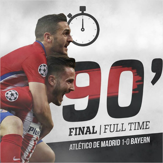 챔피언스리그4강1차전을승리한아틀레티코마드리드.(사진=아틀레티코마드리드인스타그램)