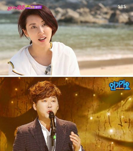 가수김완선(위)과변진섭(사진=SBS제공)