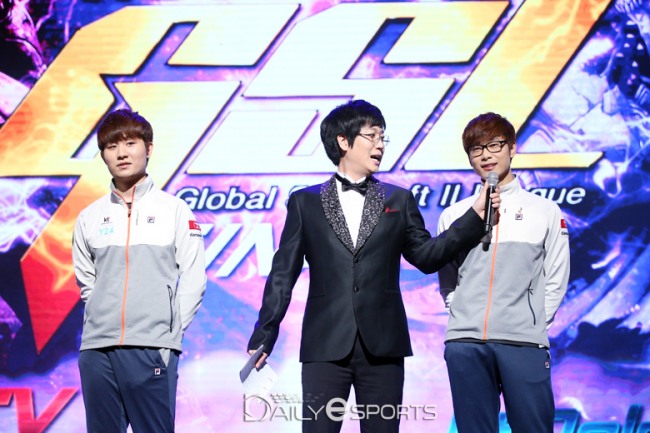 하루 전인 1일 GSL 결승전에 나섰던 전태양(왼쪽)과 주성욱이 프로리그에도 나란히 출격한다.