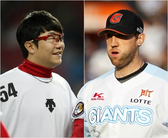 '불운과부진'올시즌5번의퀄리티스타트이상투구에도3패만을안은KIA양현종(왼쪽)과1승4패,평균자책점7.44로부진한롯데조시린드블럼.(자료사진=KIA,롯데)