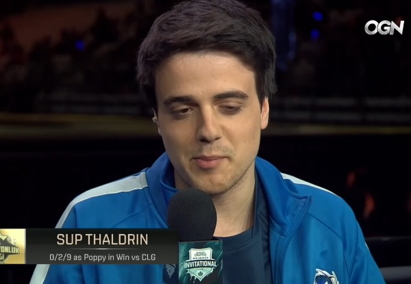 슈퍼 매시브 e스포츠의 톱 라이너 'Thaldrin' 버크 드미르(사진=OGN 생중계 캡처).