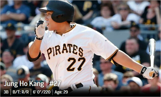 232일만의복귀전을치른강정호는세인트루이스와원정경기에서멀티홈런을기록하며3타점으로피츠버그의4연패탈출을이끌었다.(사진=MLB닷컴홈페이지갈무리)