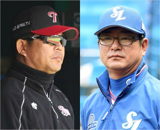 '동병상련?'11일잠실경기를앞두고나란히타순에대한고민을털어놓은LG양상문(왼쪽)-삼성류중일감독.(자료사진)