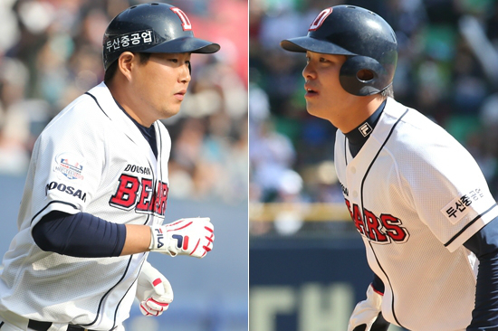'연승은우리가이끈다!'두산베어스의양의지와민병헌이11일인천SK행복드림구장에서열린'2016타이어뱅크KBO리그'SK와이번스전에서홈런3방을합작해팀승리를이끌었다.(사진=두산베어스제공)