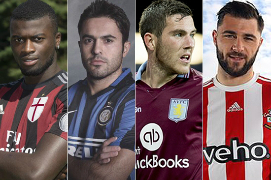 (왼쪽부터)음바예니앙(AC밀란),치타딘에데르(인터밀란),조르당베레투(아스톤빌라),찰리오스틴(사우샘프턴).(사진=트위터캡처)