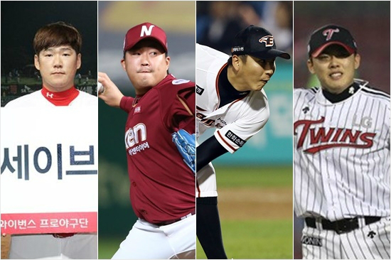 '불금은싫어요'10일'2016타이어뱅크KBO리그'경기에서박빙의순간마운드에올라희비가교차한SK박희수(왼쪽부터),넥센김세현,한화정우람,LG임정우등마무리투수들.(자료사진=각구단)