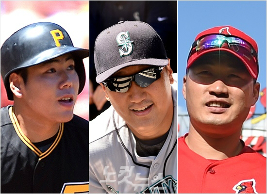 '가성비갑트리오'올시즌맹활약을펼치며미국언론으로부터연봉이상의활약을펼친다는호평을받은피츠버그강정호(왼쪽부터)-시애틀이대호-세인트루이스오승환.(사진=노컷뉴스DB)