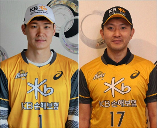 KB손해보험은FA로센터이선규(왼쪽)를영입한뒤보상선수로국가대표리베로부용찬을삼성화재에내줬다.결국부용찬의빈자리는삼성화재에서웨이버공시된곽동혁(오른쪽)이대신한다.(사진=KB손해보험스타즈제공)