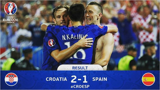 스페인을무너뜨린크로아티아.(사진=유로2016인스타그램)