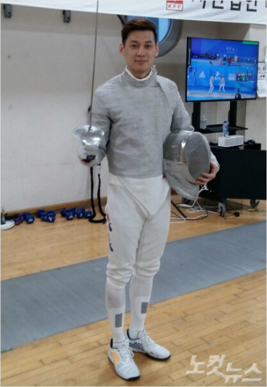 '오심,문제없습니다'펜싱남자사브르대표구본길이22일미디어데이에서리우올림픽선전을다짐하고있다.(태릉=노컷뉴스)