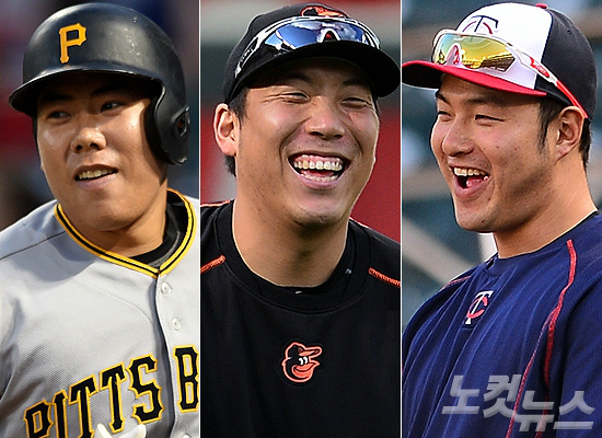 (왼쪽부터)미국메이저리그에서활약하고있는피츠버그의강정호,볼티모어김현수,미네소타박병호.(사진=노컷뉴스DB)