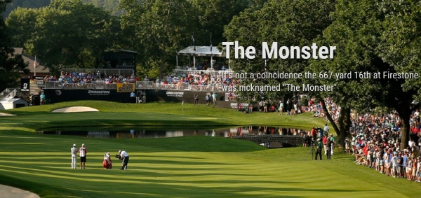 ▲브리지스톤인비테이셔널이열리는파이어스톤골프장남코스16번홀전경.사진=PGA투어홈페이지