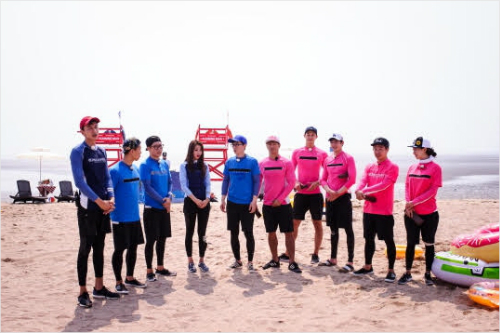 수상구조대훈련에나선'런닝맨'멤버들과게스트.(사진=SBS제공)