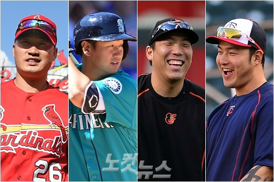 올해메이저리그에진출해활약을이어가고있는오승환(왼쪽부터)-이대호-김현수-박병호.(자료사진=노컷뉴스DB)