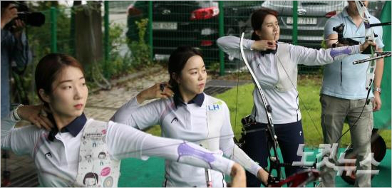 여자양궁대표팀.(박종민기자)