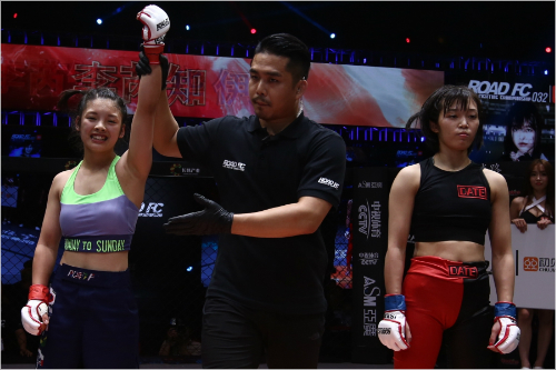 이예지(좌)와하나다테.사진=로드FC제공