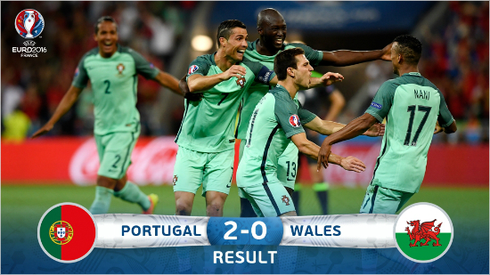 1골1도움의맹활약을펼친크리스티아누호날두를앞세운포르투갈은웨일스를꺾고유로2016결승에진출했다.(사진=유로2016공식트위터갈무리)