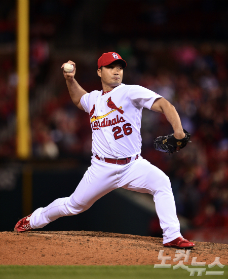 '미국도접수한끝판왕'메이저리그세인트루이스의오승환이11일(한국시각)열린밀워키전에서1이닝무실점투구로전반기를마무리했다.(사진=노컷뉴스DB)