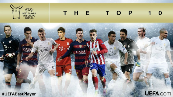 유럽최고의선수후보에오른10명.(사진=UEFA트위터)