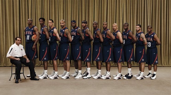 ▲2008베이징올림픽미국남자농구대표팀.사진=나이키