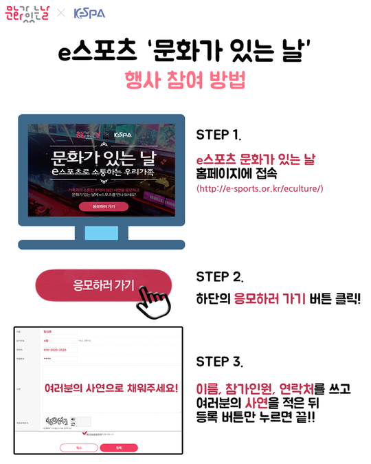 ▲e스포츠'문화가있는날'행사참여방법.제공_한국e스포츠협회