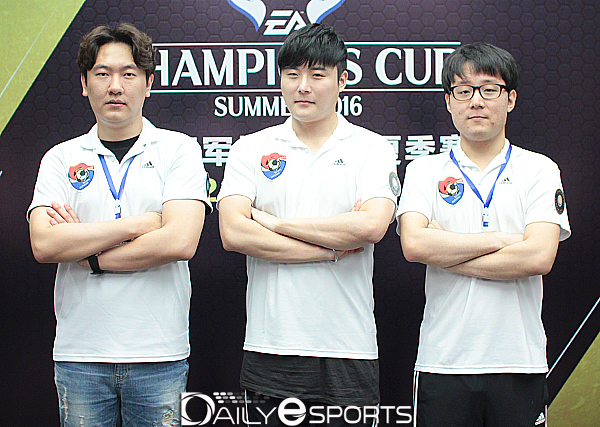한국 대표 김정민, 김승섭, 강성호(왼쪽부터).