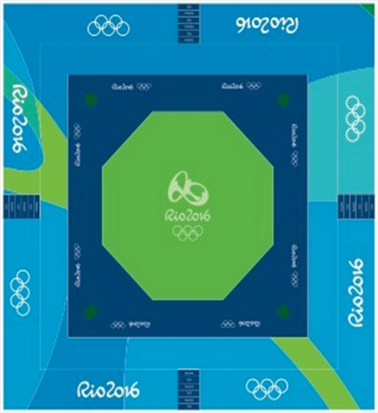 2016년리우올림픽에사용될팔각형태의태권도경기장.(사진=세계태권도연맹제공)