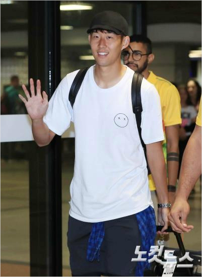 올림픽축구대표팀손흥민이31일오후(현지시간)브라질에도착했다.(사우바도르(브라질)=올림픽사진공동취재단)