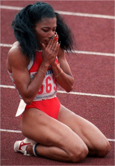 여자100m세계기록및올림픽기록보유자플로렌스그리피스-조이너.(사진=CBS스포츠홈페이지)