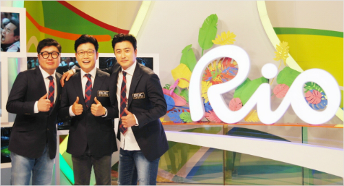 왼쪽부터독일전중계를맡은서형욱·김성주·안정환.(사진=MBC제공)