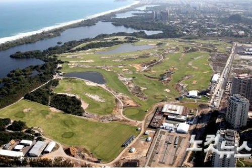 브라질리우데자네이루바하상공에서바라본올림픽골프코스의모습.리우데자네이루(브라질)=올림픽사진공동취재단