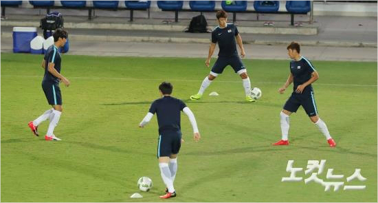 온두라스전을앞둔마지막훈련장면.(올림픽사진공동취재단)