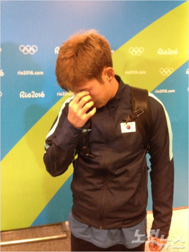 공동취재구역에서만난손흥민.그때까지도그는계속눈물을흘리고있었다(사진=노컷뉴스)