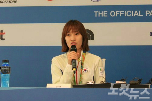 태권도여자-49kg경기에출전해금메달을목에건김소희선수(리우데자네이루=CBS노컷뉴스박지환기자)
