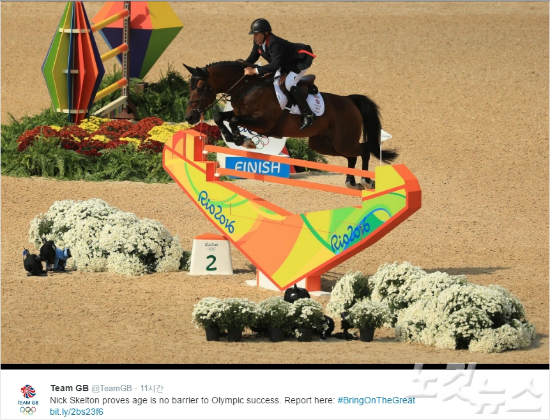 영국올림픽위원회가트위터에소개한닉스켈톤의경기장면.