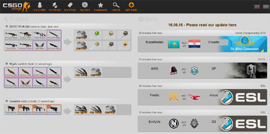 대표적 베팅 사이트인 CSGO라운지.