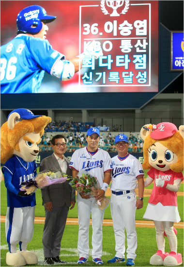 KBO리그통산최다타점기록을새로쓴이승엽.(사진=삼성라이온즈제공)