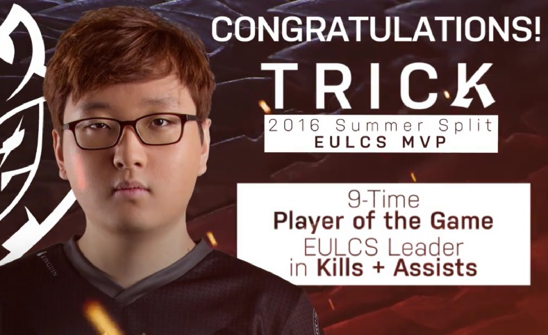 유럽 LCS 서머 정규 시즌 MVP를 수상한 김강윤(사진=유투브 동영상 캡처).