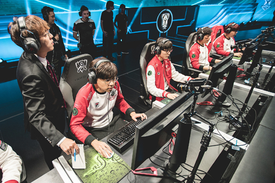 클라우드 나인에 완승을 거둔 SK텔레콤.(사진=라이엇 게임즈 제공)