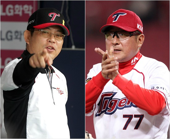 '현-전LG사령탑대결?'올해가을야구진출을확정한LG양상문감독(왼쪽)과KIA김기태감독은이제와일드카드결정전에서엄청난이점을갖는4위를차지하기위해총력전을펼친다.(자료사진=LG,KIA)
