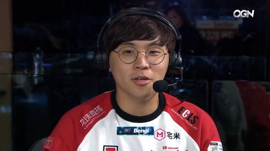 SK텔레콤 T1의 정글러 '벵기' 배성웅. (사진=OGN 중계 캡처)