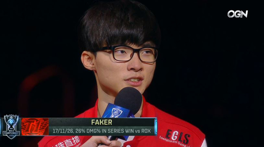 SK텔레콤 T1의 미드 라이너 '페이커' 이상혁. (사진=OGN 중계 캡처)