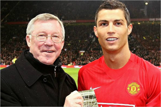알렉스퍼거슨전감독(왼쪽)과크리스티아누호날두.(사진=ESPN영상캡처)