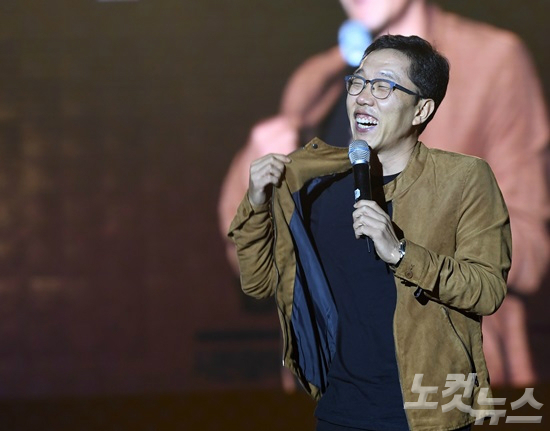 각종정치사회현안에대한소신을공개적으로드러내고있는방송인김제동(사진=이한형기자)