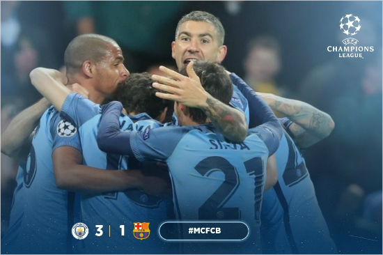 FC바르셀로나에복수한맨체스터시티.(사진=맨체스터시티페이스북)